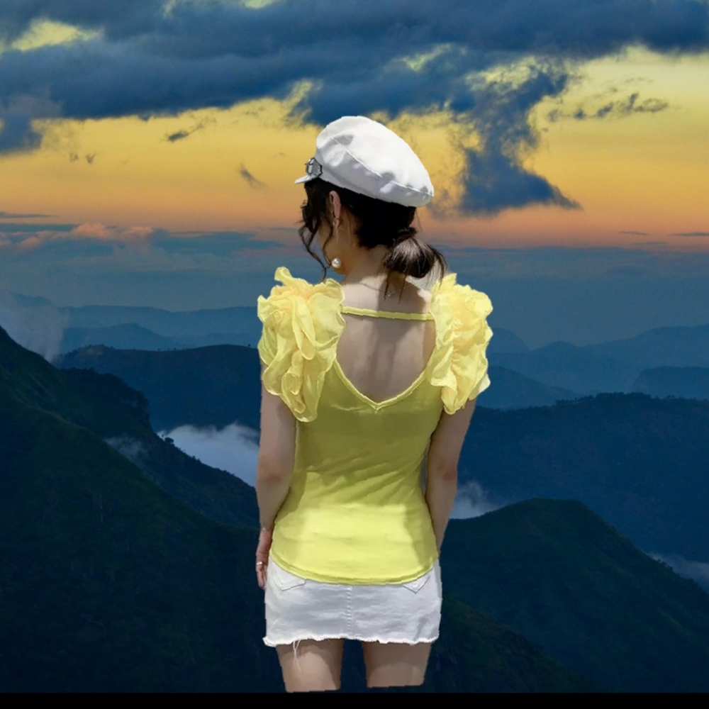 Summer Style Ruffled Sleeve Top - Picture 4 of 6